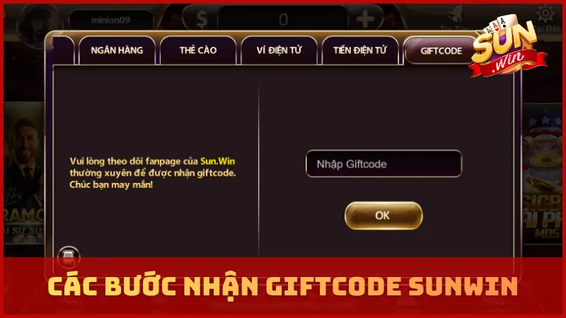 Các bước nhận mã quà tặng tại cổng game
