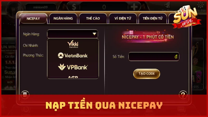 Nạp tiền qua Nicepay